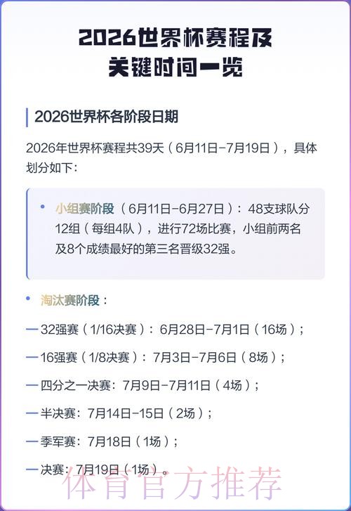2026世界杯每日赛程一览完整安排怎么查 2026世界杯每日赛程一览完整安排怎么查